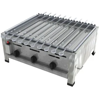 ChattenGlut Schaschlikgrill Kebabgrill 3-flammig mit Spieß Aufsatz im Mangal Style 10,8kW
