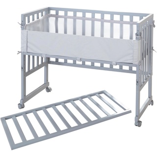roba Style 3 in 1 grau inkl. Barriere, Matratze & Nestchen