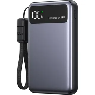 INIU Iniu, Universelle Powerbank 10000mAh Pocket Pro Slim 45W Schnell, Schwarz - Schwarz