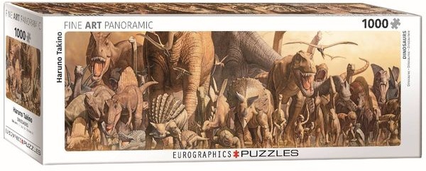 Eurographics 6010-4650 - Dinosaurier Collage, Panorama Puzzle - 1000 Teile