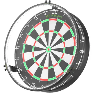 STASUN 360°Dart Beleuchtung,Weiße LED Dartscheibe Licht,Bnehmbar Dartboard Lighting System,12W 6500K Magnetisches Dart Lichtring und Zubehör für Das Gesamte Board