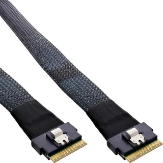 InLine Slim SAS Kabel, SFF-8654 8i zu SFF-8654 8X, 48 Gb/s, 0,5m