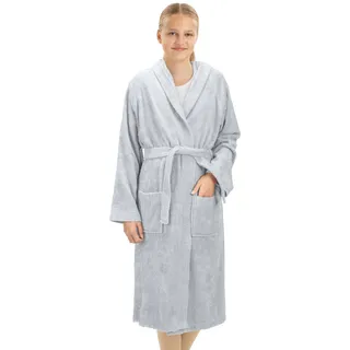 HOMELEVEL Frottee Bademantel für Kinder - Morgenmantel mit Taschen Kapuze Gürtel - Kinderbademantel für Jungen und Mädchen - 100% Baumwolle - 152