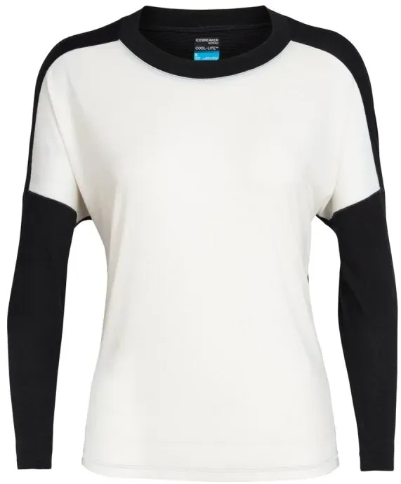 Icebreaker Kinetica Long Sleeve Crewe Women Snow/Black XS