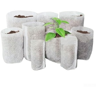 HEIBTENY 100Er-Pack Pflanzbeutel Vlies-Anbaubeutel Sämlingsbeutel Pflanztöpfe Biologisch Abbaubar Für Anbau Von Gemüse, Blumen, Obst, Pflanzen, Baumschule(12x15cm Folding)
