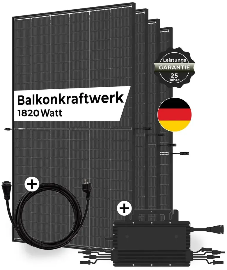 Sicatron 1820W Balkonkraftwerk - 4x 455 Trina Solar - HMS-1600-4T - BC05 Kabel 3 Meter / mit Hoymiles DTU 34€