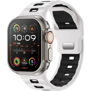 Raradev Sport Armband Kompatibel mit Apple Watch Ultra 3 Armband 49mm 46mm 45mm 44mm 42mm(S3 2 1), 26mm-breit Silikon Armband für Apple Watch Ultra 3/Ultra 2/ Ultra/SE/ 11 10 9 8 7 6 5 4 3 2 1