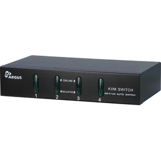 Inter-Tech Intertech 4-Port KVM-Switch, VGA USB, KVM Switch, Schwarz