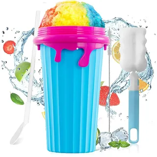 Slush Becher 500ml Slushie Maker aus Silikon DIY Slush Eis für Kinder & Erwachsene Schnell Gefroren mit BPA-freiem Trinkbecher Wiederverwendbarer Sommerbecher für Cola, Saft, Milch, Smoothie & Party