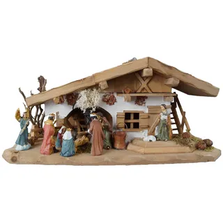 krippenursel Traditionelle Weihnachtskrippe Winn inkl. 11-tlg. Figurensatz K 110 Gartenfigur