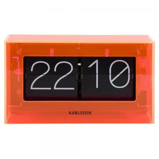 Karlsson Tischuhr Boxed Flip Orange - 20.7x7.1x11.7cm - Rechteck - Acryl - Standuhr - Tisch Uhr