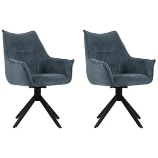 Mr. Deko Esszimmerstuhl Ginosa blau drehbar 2er Set