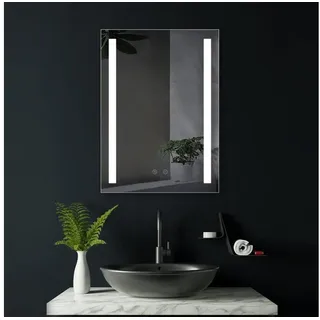 Hoko Badspiegel 50x70 cm Koblenz mit ANTIBESCHLAG SPIEGELHEIZUNG. Design Badezimmerspiegel mit Beleuchtung + LED Wechsel - Warmweiß - Kaltweiß - Neutral