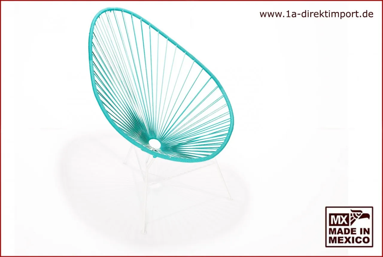 Original Acapulco Chair - türkis und weiß, Designer Sessel für Outdoor und Indoor