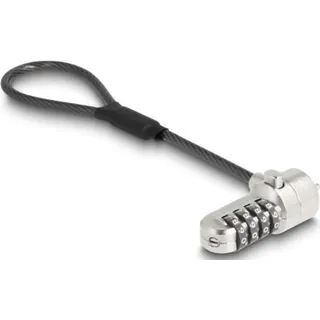 Navilock Notebook Sicherungskabel mit Zahlenschloss 15.2cm fur Kensington Slot 3 x 20942 - Schwarz,