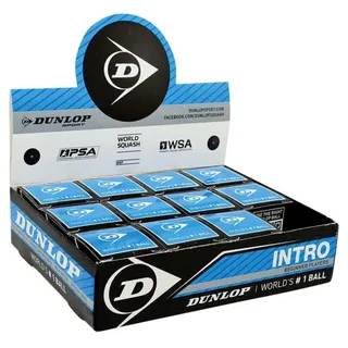Dunlop Intro Single Blue Dot Squashbälle - Black - 12 Kugeln