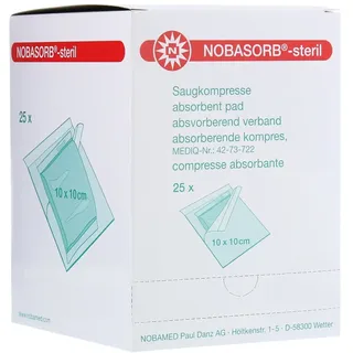 NOBAMED Nobasorb-steril Saugkompressen 10x10 cm