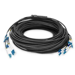 Digitus DK-2A338U075BK-BBB – Glasfaserkabel OS2 – 75 m – LC (UPC) zu LC (UPC) – 8 Fasern Breakout-Kabel – 1/10 Gbit/s – SM Singlemode Lichtleiterkabel – Faser: G.657.A1 9/125 μ – Schwarz (Black)
