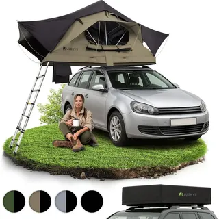 Juskys Autodachzelt Lago 120 x 210 cm Schwarz / Khaki
