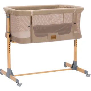 fillikid Beistellbett Crip 6-fach höhenverstellbar mit Netzstoff für optimale Luftzirkulation & 4 Rollen - caramel inkl. Baby, Gr. B/H/L: 45cm x 81,5cm, kein Härtegrad, braun (caramel), Polyester, Babybetten