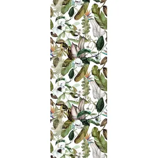 queence Vinyltapete Bea, glatt, Motiv, bedruckt, botanisch, floral, gemustert, natürlich, 90x250cm, selbstklebend, kinderleichte Anbringung, Sticker bunt|weiß