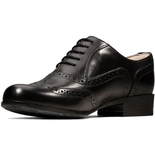CLARKS Damen Hamble Oak Derby, Schwarzes Leder, 37.5 EU