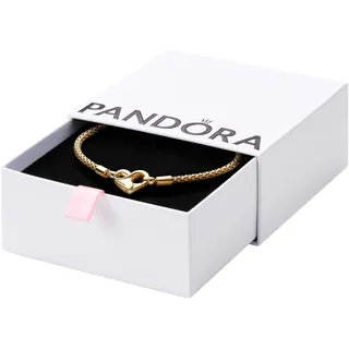 Pandora Moments Studded Chain Armband aus Sterling Silber mit 14 Karat vergoldete Metalllegierung, Kompatibel Moments, Größe: 21cm, 562731C00-21