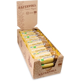 HAFERVOLL Organic Flapjack Banana & Brazil Nut, 18 x 60 g Müsliriegel - Bio-zertifiziert, mit Honig ohne Zusatz von Zucker, Hafer, im Ofen gebacken