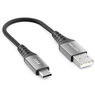 deleyCON 0,15m USB C Kabel 3.1A Kurzes Ladekabel Datenkabel USB-A auf USB-C Cable für iPhone 17 16 15 Pro Max Air Galaxy A16 A56 S26 S25 S24 S23 Pixel iPad Pro Notebook AirPods Tablet Switch PS5