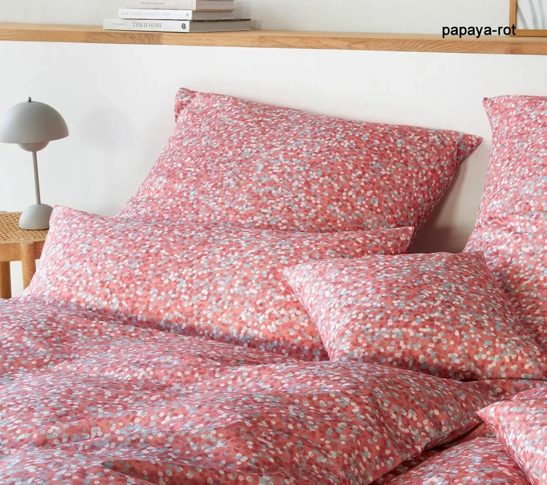 Elegante Bettwäsche Little Dots - 135x200 cm + 40x80 cm	papaya rot