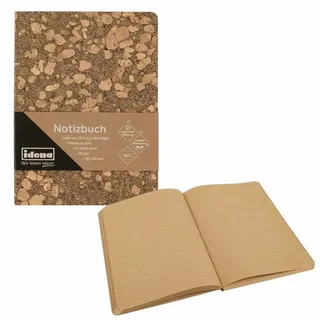 Idena Schulheft Idena Premium Kork-Notizbuch 80g/m2 liniert 14x20cm - Edles Naturprodu