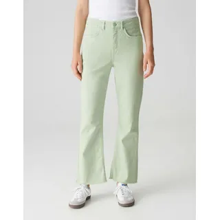 Opus Damen Flared | Flared Jeans Eboni French Mid Rise mit Comfort Stretch Green Glow, 42 L28 - 42W / 28L
