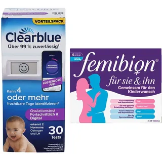 Clearblue Ovulationstest fortschrittlich & digital + Femibion für Sie Ihn 1 St Kombipackung