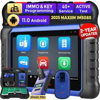 Autel Schlüssel Programmierer MaxiIM IM508S PRO mit XP400 PRO, 2025 Gleich wie IM608 PRO 2/ IM608S, Verbessert IM508, Bidirektionales Diagnosegerät Auto, Smart & Expertenmodus, 3K+ Tests, 40+ Service