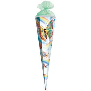 ROTH Motiv-Schultüte, Rainbow Butterfly 85 cm, Sound Glitzerborte