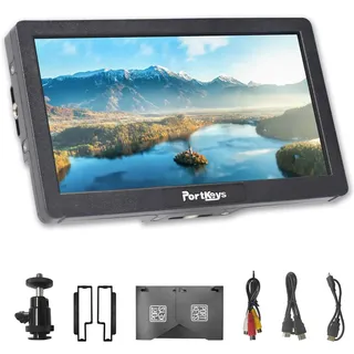 Portkeys HD7H Kamera Field Monitor 7 Zoll 1000 Nits Helligkeit, 4K HDMI Eingang Kamera Monitor mit Mattem Display Sonnenblende, für DSLR und spiegellose Kameras