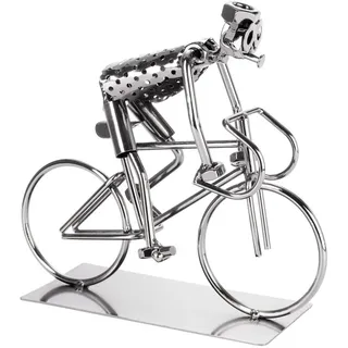 Brubaker Schraubenmännchen Fahrradfahrer - Fahrrad Eisenfigur Metallmännchen - Handarbeit Metallfigur - Geschenk für Radfahrer und Rennradfahrer