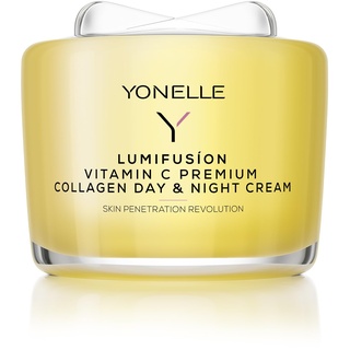 YONELLE Lumifusion Gesichtscreme Damen für Nacht und Tag mit Vitamin C - Skincare mit Collagen - Gesichtspflege Moisturizer Face - Feuchtigkeitscreme Gesicht - Nachtcreme und Tagescreme Gesicht 55ml