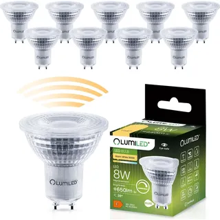 Lumiled 10x Led-lampe Gu10 Spot Par16 8W = 80W 650lm 3000K Warmweiß Dimmbar LUMILED