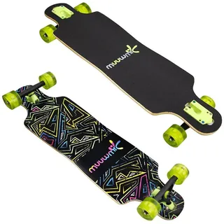 authentic sports & toys Authentic Sports Longboard ABEC 7, No Rules NEON, mit Leuchtrollen