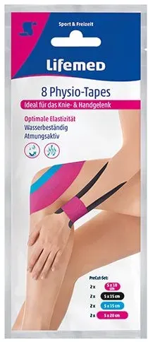 Lifemed 8 Physio-Tapes farbig sortiert "Knie- und Handgelenk" 192 Pack à 8 St. = 1536 Tapes