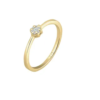 Elli DIAMONDS - Verlobung Blume Diamant (0.045 ct.) 375 Gelbgold Ringe Damen (229.99 € / )
