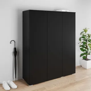 INOSIGN Schuhschrank »Paris«, 3-türiger griffloser geräumiger Schuhschrank 105cm brei schwarz