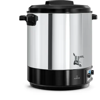 Klarstein Biggie Digitaler Einkochautomat, 25 L Edelstahl-Einkochtopf mit Edelstahlhahn & Timer, 2000 W, 30–100 °C, LCD-Display, Glühweinkocher, Einweckautomat, Heißgetränkespender
