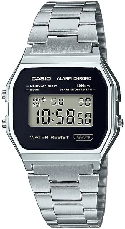 Casio A158WEA-1EF - Silber / 33 mm / Schwarz