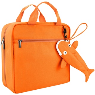 Annmore Tasche für Tiptoi Stift und Tiptoi Bücher Starterset, mit Tragbares Hai Hülle für Tiptoi Stift, Platz für 10 bis zu 12 Bücher, Transporttasche für Tiptoi Puzzle und Zubehör, Orange