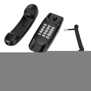 Schnurgebundenes Telefon, Platzsparender Desktop/Festnetztelefon zur Wandmontage für das Home-Office-Hotel(Schwarz)