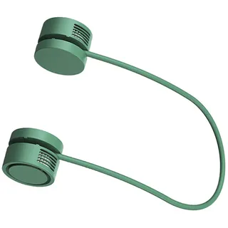 Fdit Freihändiger Nackenventilator, Tragbarer Nackenventilator ABS für das Büro (Grün)