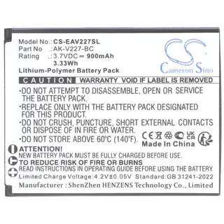 AccuCell Akku passend für Emporia SIMPLICITYglam 4G V227 Li-ion 3,7V 1200mAh 4,4Wh,