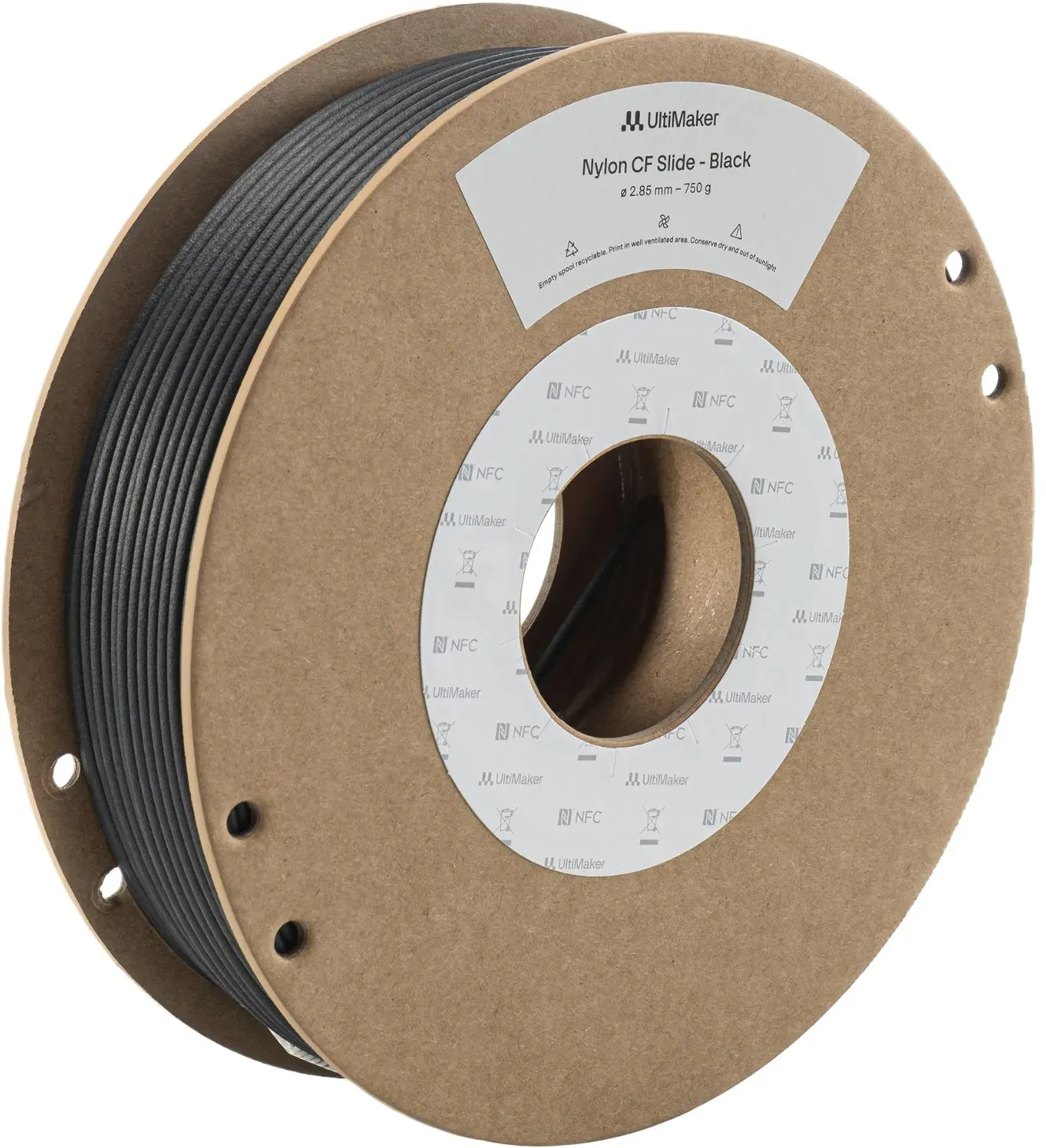UltiMaker Nylon CF Slide, Farbe: Schwarz, Gewicht: 750g, Filamentgröße: 2.85 mm